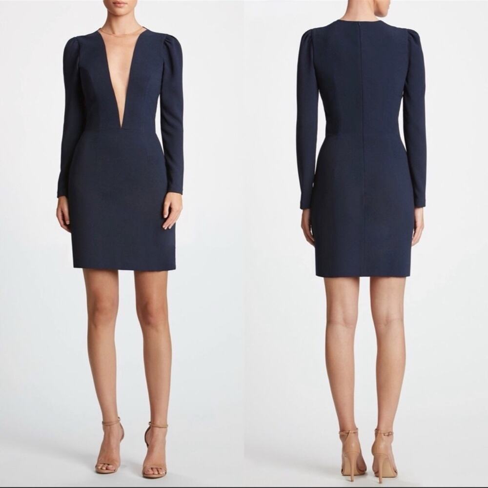 Dress the Population | Kelli Dress Plunging V-Neck Longsleeve